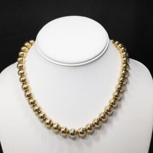 Napier Gold Tone Bead Necklace 1950s Pre-1955 Hook Mark Vintage Jewelry